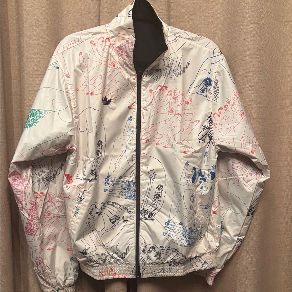 Adidas Reversible Black Windbreaker Jacket | Unity Skateboarding | Size S | NWT